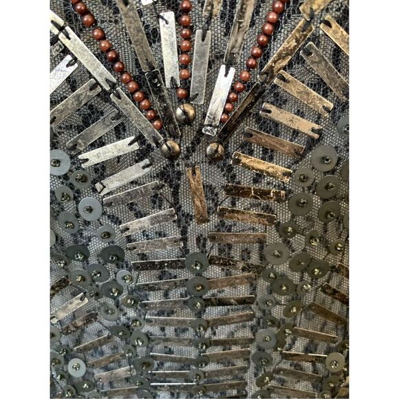 Carlisle‎ Mesh, Bead and Sequin Embellished Short Sleeve Top Black Size 6 - Picture 8 of 12